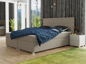 Pat matrimonial 140 cm Moritena (Bej) (cu somieră și saltea). Promo -17%. 1104177
