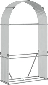 vidaXL Suport pentru bușteni, argintiu, 120x45x210 cm, oțel galvanizat