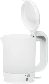 Cana electrica Adler AD 1381, 900W, 0,5 L, 2 cani si lingura, Protectie fierbere fara apa, Alb