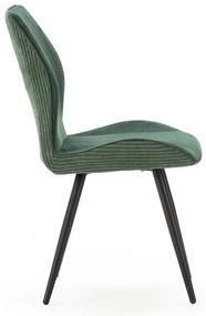 Scaune de dining verzi 2 buc. din catifea reiată Adaya – Marckeric