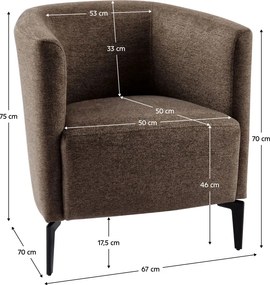 Fotoliu de design, maro / negru, KAPY