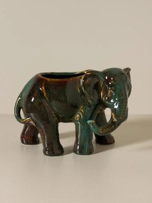 Set 2 elefanți decorativi din ceramică, H16 cm, "Majestic"