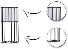 Ghiveci metalic de flori LOFT 42x20 cm negru/alb