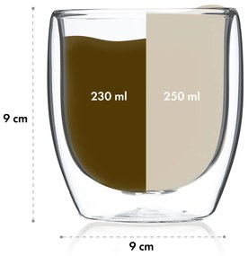 Glaswerk Altino, pahare termice cu sticlă dublă, 250 ml, realizate manual, sticlă borosilicată