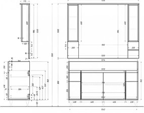 Dulap suspendat pentru baie Bianca Plus 105, culoarea lemnului Aida, nuc