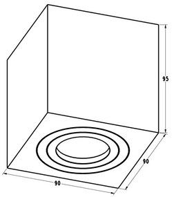 Spot QUARDIP SL 1xGU10/50W/230V negru Zuma Line ACGU10-161
