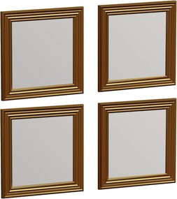 Set 4 oglinzi LOZA, auriu, 40x40 cm