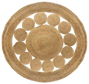 Covor decorativ din iută, Ø 120 cm, rotund