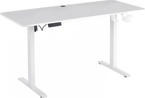 ELEVON WX-009 – Birou Reglabil Electric, Înălțime Reglabilă 72–118 cm, Blat Monobloc PAL de Înaltă Densitate 15 mm, Cadru Metalic din Oțel 65×45 mm, Panou Electronic, 140 × 60 cm, Alb