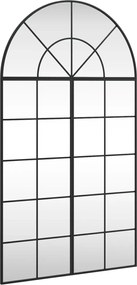 vidaXL Oglindă de perete, negru, 80x140 cm, arcuită, fier