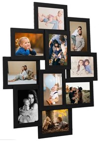 vidaXL Ramă foto colaj, negru, 10 x foto (13x18 cm), MDF