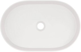 Lavoar pe blat compozit alb Deante Silia, oval, 55 cm Alb mat