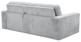 Canapea gri deschis extensibilă cu tapițerie din catifea reiată 195 cm Nona – Makamii