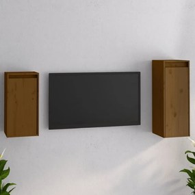 vidaXL Comode TV, 2 buc., maro miere, lemn masiv de pin