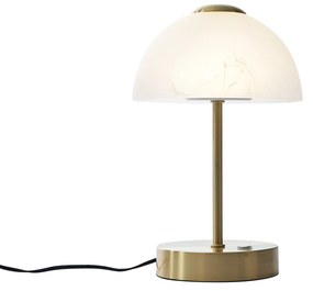 Lampă de masă de design aurie cu sticlă opal, inclusiv LED reglabil - Joya