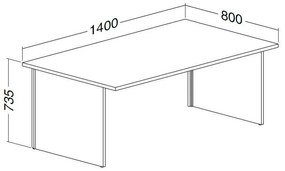 Masa ProOffice A 140 x 80 cm, nuc
