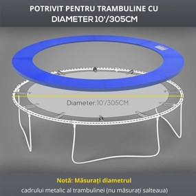 Husa de protectie HOMCOM pentru trambulina Ø305 cm, din plastic si PE cu captuseala de 15 mm, albastru | Aosom Romania