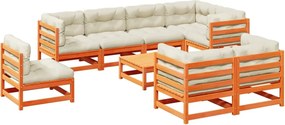vidaXL Set mobilier de grădină cu perne, 9 piese, lemn masiv de pin