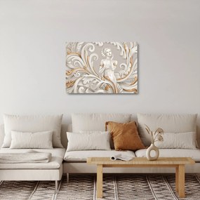 Tablou pe sticlă - Imagine a zeiței într-un fundal ornamental (70x50 cm)