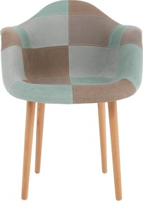 Fotoliu de design, patchwork/mentol/maro/fag, KADIR NEW TIP 5