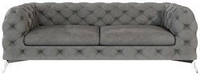 Canapea gri cu tapițerie din catifea 225 cm Chelsea – Ropez