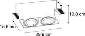 Spot integrat negru GU10 AR111 fara rama 2 lumini - Oneon