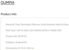 Lustra LED design modern decorativ OLIMPIA D-78cm