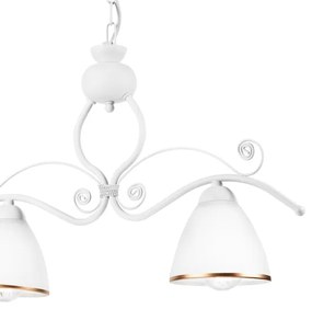 Lustră pe lanț RETRO 2xE27/60W/230V alb mat