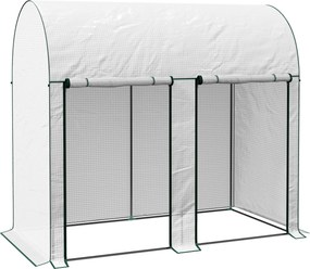Outsunny Seră de Grădină, Seră pentru Plante cu 2 Uși Batante Rulante, Acoperire PE, Anti-UV, 2x1x1,78 m, Alb | Aosom Romania