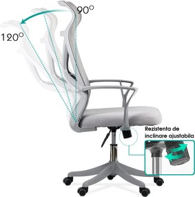Scaun de birou din mesh reglabil pe inaltime OFF 431 gri