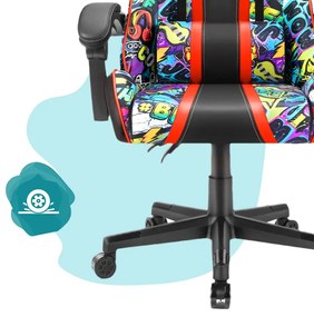 Scaun gaming pentru copii HC - 1005 HERO Graffiti culoare închisă