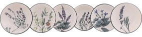 Set de 6 farfurii adânci din gresie ceramică Herbal 18 cm
