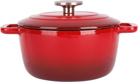Oală fontă emailată cu capac 20 cm 2,7 L Roșu tradițional Fontestic Cosy &amp; Trendy 9967501