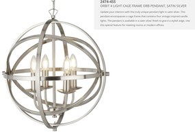 Lustra suspendata stil traditional Orbit argintiu satin 2474-4SS SRT