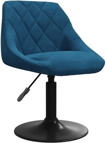 vidaXL Scaun de bucătărie, albastru, catifea