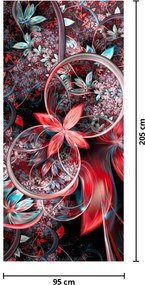 Fototapet pentru ușă - Abstract flori exotice (95x205cm)