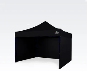 Cort pliabil evenimente 3x3m - cu 3 pereți - Negru