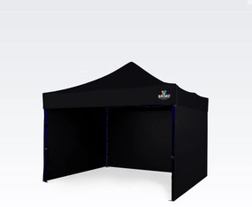 Pavilion 3x3 m, cadru din oțel cu 3 pereți: cort de lucru pentru meșteșugari - cu 3 pereți - Negru