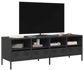 851328 vidaXL Dulap TV, negru, 135x39x43,5 cm, oțel laminat la rece