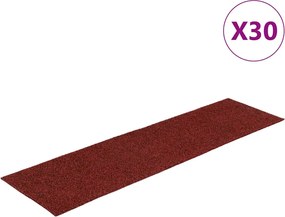 vidaXL Covorașe pentru scări autoadezive, 30 buc., 76x20 cm, dreptunghiulare, roșu bordeaux