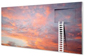 Tablouri pe sticlă Ladder apus de soare cer