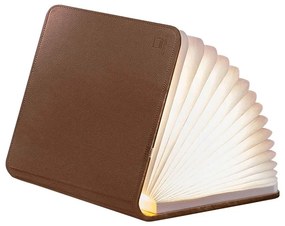 Rozkládací světlo "Smart Book" mini, hnědá kůže - Gingko