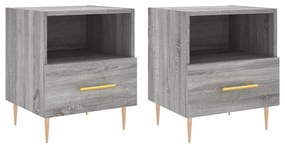 827417 vidaXL Noptiere, 2 buc., gri sonoma, 40x35x47,5 cm, lemn compozit