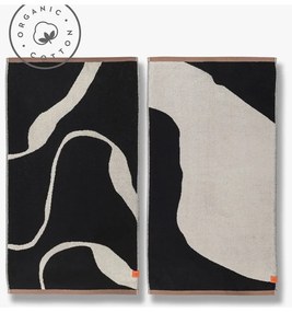 Prosoape negre-albe 2 buc. din bumbac organic 50x90 cm Nova Arte – Mette Ditmer Denmark