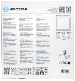 Panou LED încastrat Aigostar LED/40W/230V 3000K/4000K/6500K 60x60cm alb