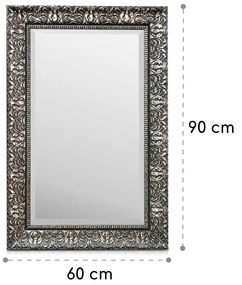 Manresa Oglindă de perete dreptunghiulară cu ramă din lemn 90 x 60 cm Vintage