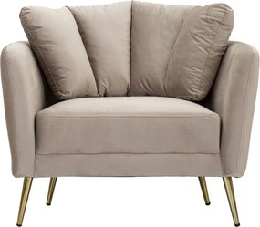 Fotoliu taupe cu tapițerie din catifea Kiev – Mauro Ferretti