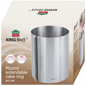 Inel pentru tort Kinghoff KH 1794, 16-30x20 cm, Pereti extensibili, Inox