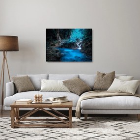 Tablou pe sticlă - Noaptea magică în pădurea tropicală (70x50 cm)