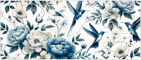 Tablou - Colibri cu flori (120x50 cm)